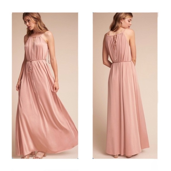 BHLDN TwoBirds Charlie Convertible Bridesmaids Dress in Rosewater - Picture 1 of 13